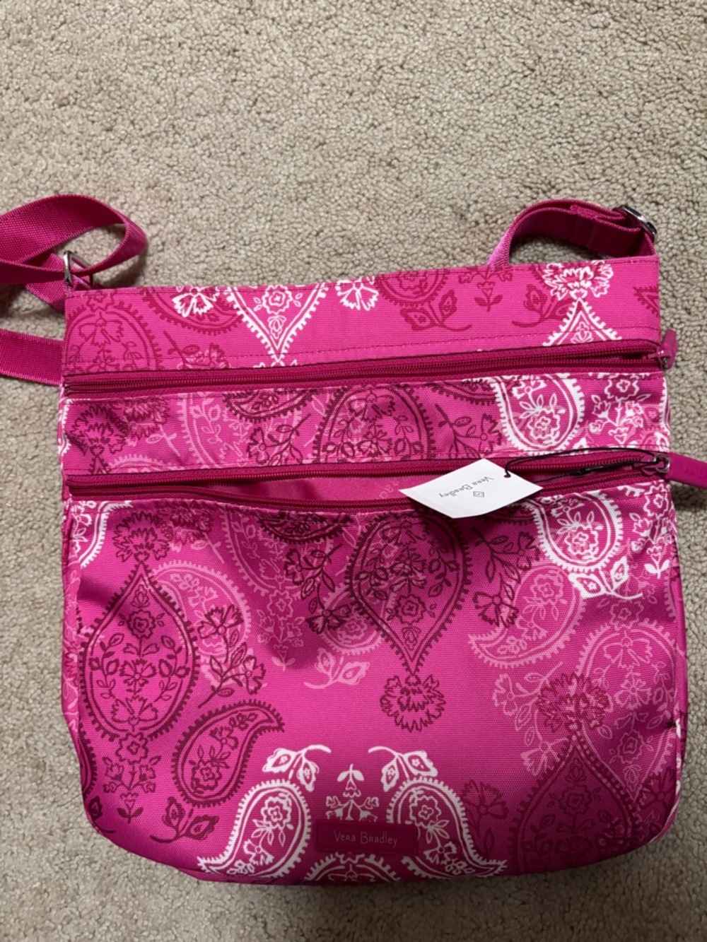 Vera Bradley Hot Pink Paisley Crossbody Bag